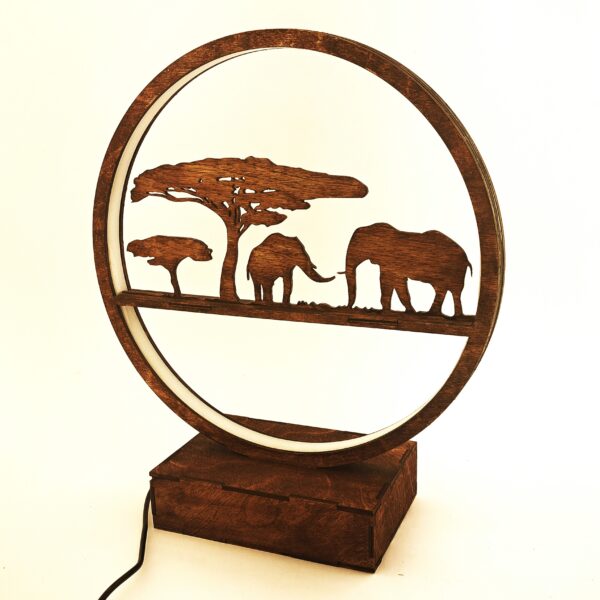 lampka nocna słonie na sawannie